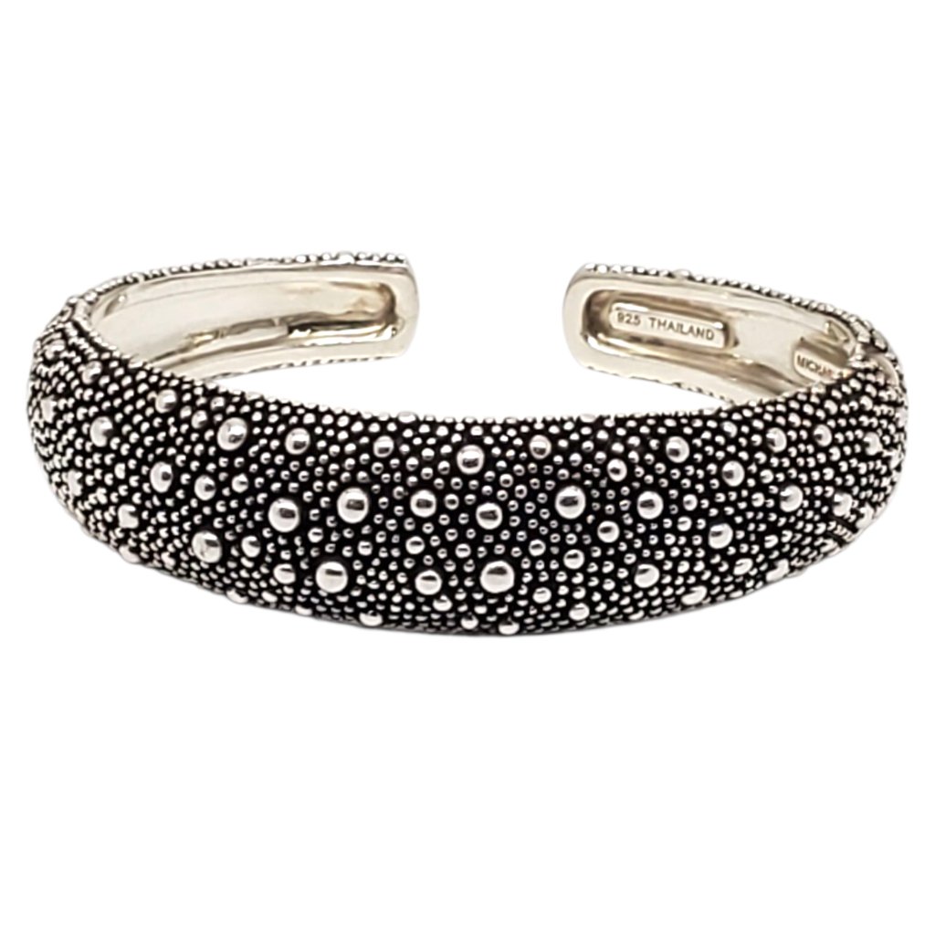 Michael Dawkins Sterling Silver Pebble Hinged Cuff Bracelet #23340